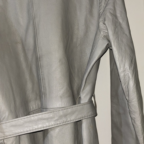 EC Peter Caruso Genuine Leather sz 14 fur top belt jacket - Picture 10 of 16